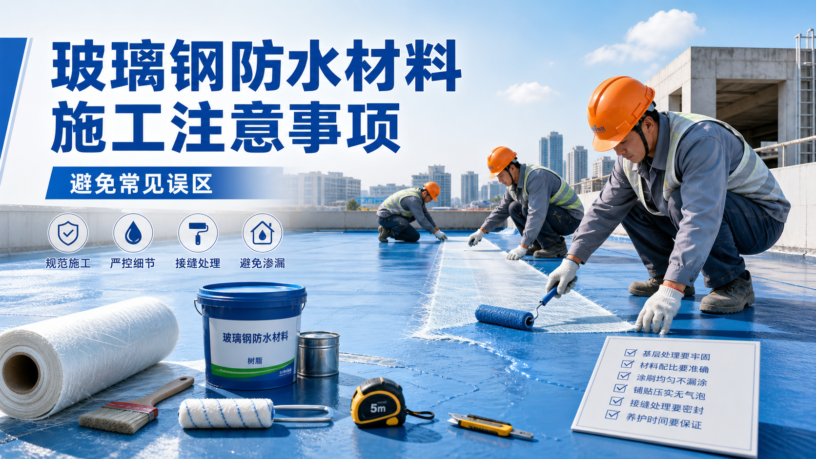 玻璃钢防水材料施工注意事项,避免常见误区 昌吉 版